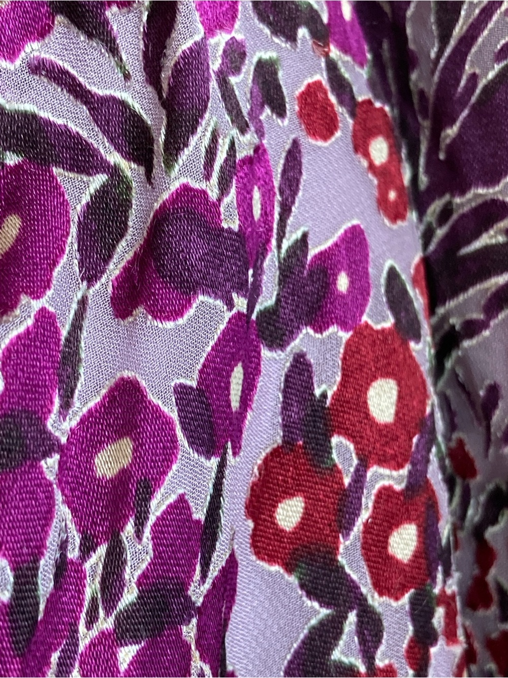 White House Black Market Lavender Floral Sleeveless Top Size S Velvet Burnout - Picture 4 of 12